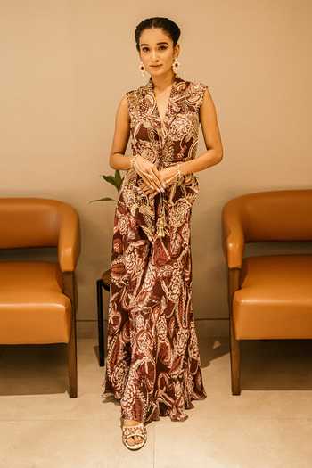 Damoiselle Paisley Print Tunic & Flared Pant Set 