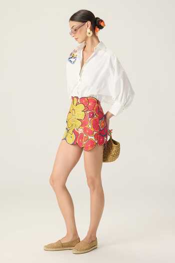 Buy Saaksha & Kinni White Cotton Collared Neck Scottie Hand Applique Work Shirt Online at Aza Fashions Buy_Saaksha & Kinni_White Cotton Collared Neck Scottie Hand Applique Work Shirt _Online_at_Aza_Fashions