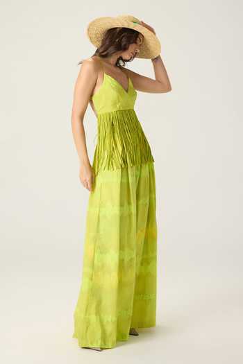 Saaksha & Kinni Green Cotton Saylor Leheriya Print Palazzo at Aza Fashions Saaksha & Kinni_Green Cotton Saylor Leheriya Print Palazzo _at_Aza_Fashions