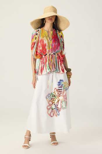 Saaksha & Kinni Scottie Hand Applique Work Skirt 