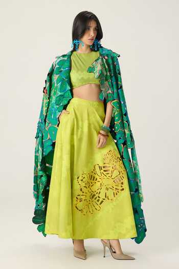 Saaksha & Kinni Lainey Applique Cutout Skirt 