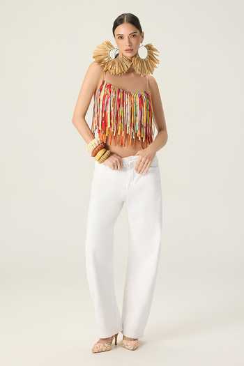 Saaksha & Kinni Multi Color Cotton, Chiffon Bandeau Neck Vanessa Printed Strappy Blouse Online at Aza Fashions Saaksha & Kinni_Multi Color Cotton, Chiffon Bandeau Neck Vanessa Printed Strappy Blouse _Online_at_Aza_Fashions