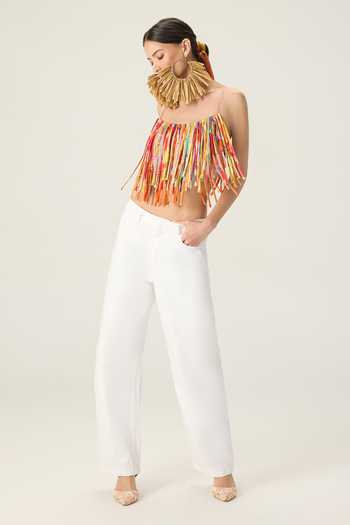 Buy Saaksha & Kinni Multi Color Cotton, Chiffon Bandeau Neck Vanessa Printed Strappy Blouse Online at Aza Fashions Buy_Saaksha & Kinni_Multi Color Cotton, Chiffon Bandeau Neck Vanessa Printed Strappy Blouse _Online_at_Aza_Fashions