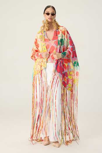 Saaksha & Kinni Leni Floral Print Cape