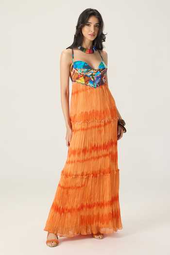 Saaksha & Kinni Samara Floral & Leheriya Print Dress