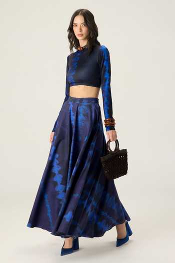 Buy Saaksha & Kinni Blue Jersey Boat Neck Gigi Leheriya Print Top Online at Aza Fashions Buy_Saaksha & Kinni_Blue Jersey Boat Neck Gigi Leheriya Print Top _Online_at_Aza_Fashions