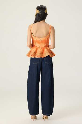 Saaksha & Kinni Peni Leheriya Print Peplum Blouse