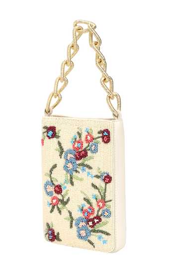 Shop_The Leather Garden_Ivory Fable Beaded Leather Handbag _Online_at_Aza_Fashions