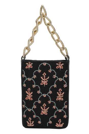 The Leather Garden Dawn Beaded Leather Handbag 