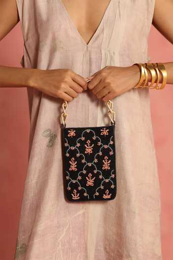 The Leather Garden Dawn Beaded Leather Handbag 