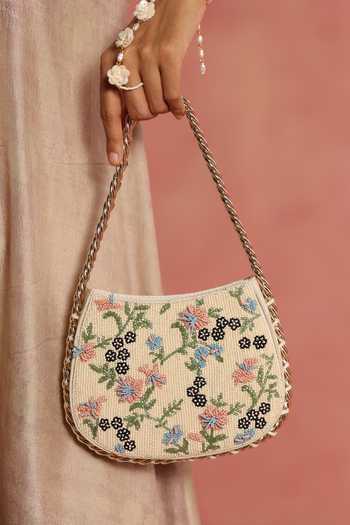 The Leather Garden Opal Beaded Leather Bag 