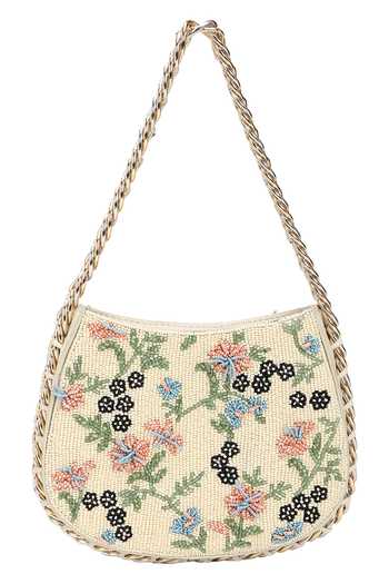 The Leather Garden Opal Beaded Leather Bag 