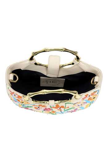 Buy_The Leather Garden_Ivory Eden Floral Embroidered Bag With Pouch _Online_at_Aza_Fashions