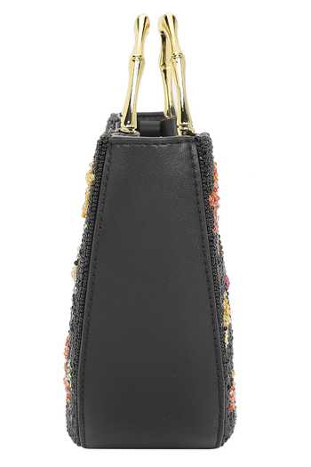 Buy_The Leather Garden_Black Noctis Beaded Leather Handbag With Pouch _Online_at_Aza_Fashions