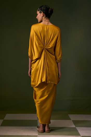 Prahnaaya Draped Top Skirt Set 