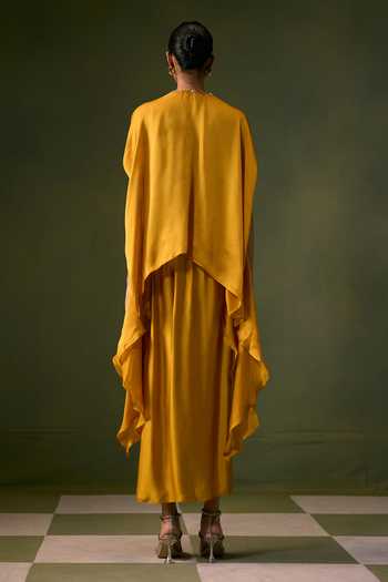 Prahnaaya Asymmetric Embroidered Top & Skirt Set 