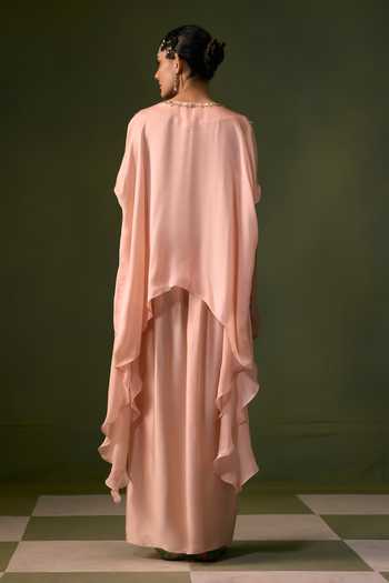 Prahnaaya Placement Embroidered Top & Wrap Skirt Set 