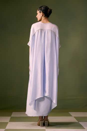 Prahnaaya Asymmetric Embroidered Top & Skirt Set 