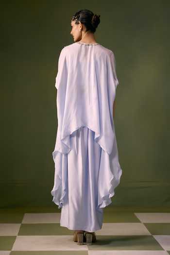 Prahnaaya Embroidered Top With Wrap Skirt 
