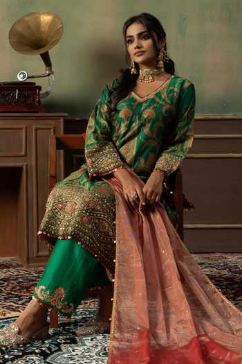 Ronak's Couture Floral Woven Kurta Set 