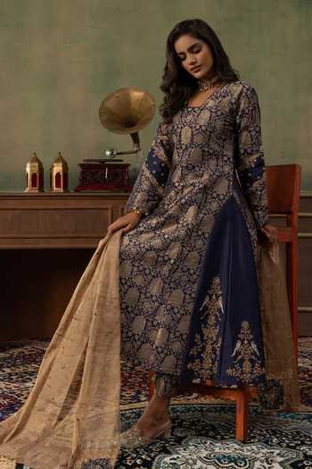 Ronak's Couture Floral Brocade Woven Kurta Set 