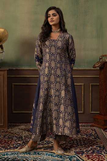 Ronak's Couture Floral Brocade Woven Kurta Set 