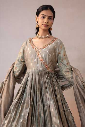 Ronak's Couture Woven Angarkha Palazzo Set 