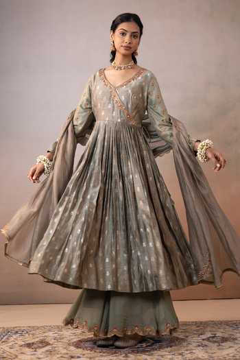 Ronak's Couture Woven Angarkha Palazzo Set 