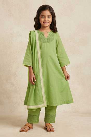 Vinusto Embroidered Kurta Pant Set For Kids