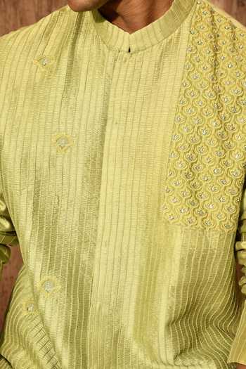 Buy Sulakshna Jasra Green Chanderi Zardozi Embroidered Kurta And Pyjama Set Buy_Sulakshna Jasra_Green Chanderi Zardozi Embroidered Kurta And Pyjama Set