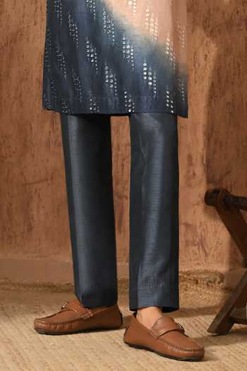 Buy_Sulakshna Jasra_Grey Silk, Cotton, Viscose Patra Work Kurta And Pyjama Set 