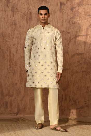Sulakshna Jasra Mirrorwork Tissue Kurta & Pyjama Set 