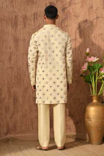 Sulakshna Jasra Mirrorwork Tissue Kurta & Pyjama Set 