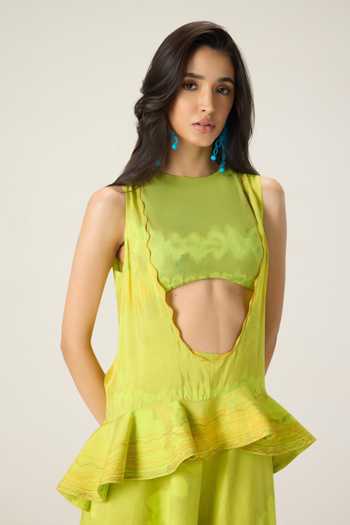 Saaksha & Kinni Sally Scallop V Neck Blouse