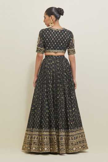 Ikshita Choudhary Hand Embroidered Chanderi Lehenga Set
