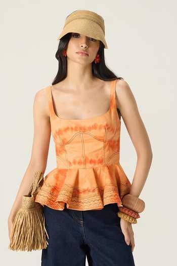 Saaksha & Kinni Peni Leheriya Print Peplum Blouse