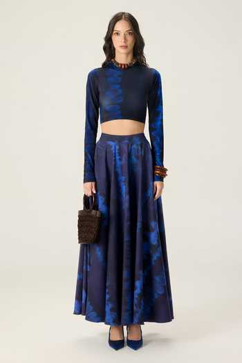 Buy Saaksha & Kinni Blue Cotton Dracy Leheriya Print Skirt Online at Aza Fashions Buy_Saaksha & Kinni_Blue Cotton Dracy Leheriya Print Skirt _Online_at_Aza_Fashions