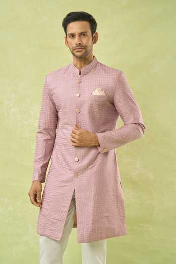Arihant Rai Sinha Onion Pink Embroidered Sherwani & Polo Pant 
