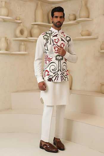 Courtyard By Abhi Ethnic Digital Print Bundi Set 
