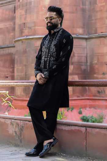 Courtyard By Abhi Royal Dori Embroidered Kurta Set 
