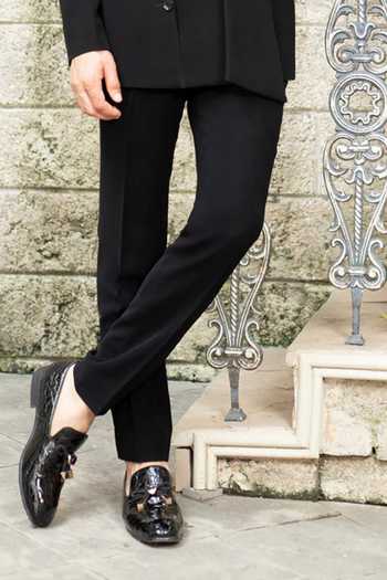 Courtyard By Abhi Black Lycra Classic Pintuck And Button Tuxedo Set Online at Aza Fashions Courtyard By Abhi_Black Lycra Classic Pintuck And Button Tuxedo Set _Online_at_Aza_Fashions