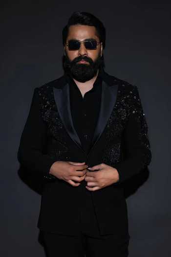Courtyard By Abhi Noir Eclat Embroidered Tuxedo Set 