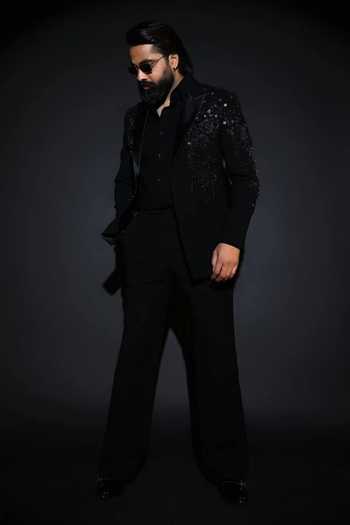 Courtyard By Abhi Noir Eclat Embroidered Tuxedo Set 