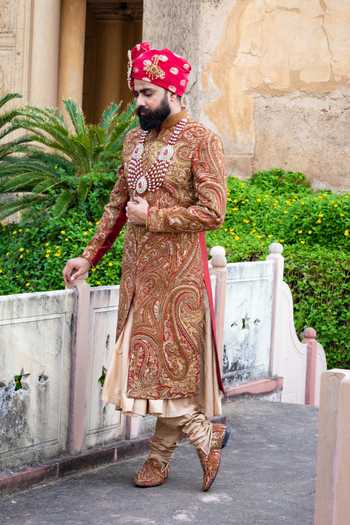 Buy Courtyard By Abhi Gold Silk Antique Royale Embroidered Sherwani Set Online at Aza Fashions Buy_Courtyard By Abhi_Gold Silk Antique Royale Embroidered Sherwani Set _Online_at_Aza_Fashions