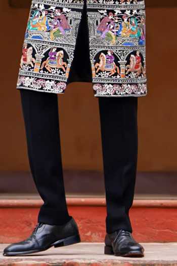 Courtyard By Abhi Multi Color Lycra Embroidered Sherwani Set Online at Aza Fashions Courtyard By Abhi_Multi Color Lycra Embroidered Sherwani Set _Online_at_Aza_Fashions