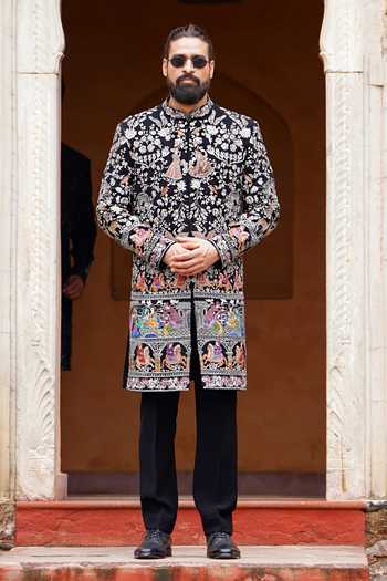 Courtyard By Abhi Embroidered Sherwani Set 