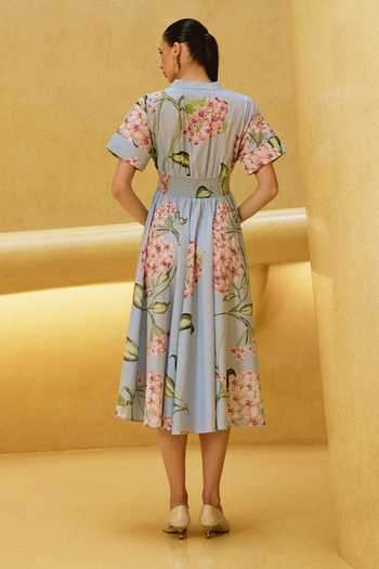 House Of Fett Floral Skies Poplin Dress