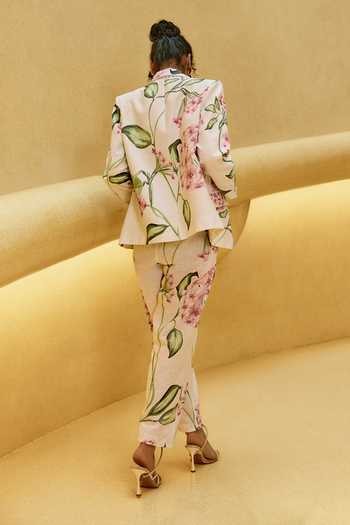 House Of Fett Hoya Floral Linen Blazer Co-ord Set