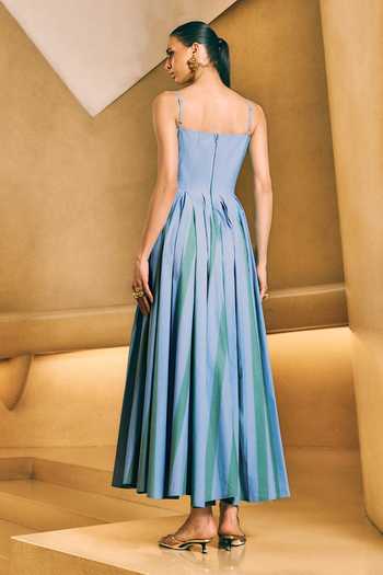 House Of Fett Strappy Maxi Striped Dress