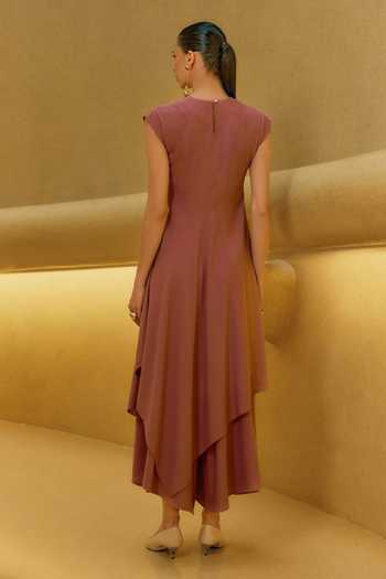 House Of Fett Rosewater Asymmetric Tunic & Pant Set